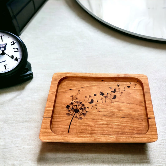 Handmade Wood Valet Tray / Catch All Tray EDC - Dandelion- Higher Collective HARTFORD IN STORE PURCHASE ONLY.