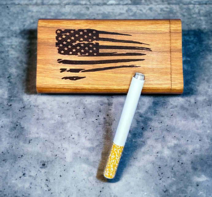American Flag Handmade Dugout- Higher Collective KILLINGLY IN STORE PURCHASE ONLY.