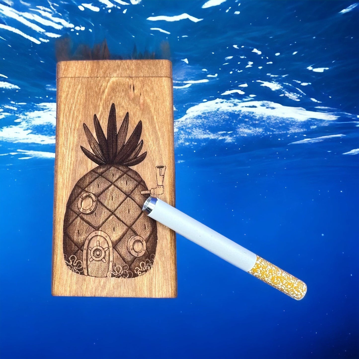 Cherry Dugout One Hitter Box with Pineapple- Higher Collective IN STORE PURCHASE ONLY.