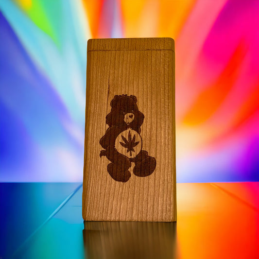 CannaBear Cherry Wood Handmade Dugout- Higher Collective IN STORE PURCHASE ONLY.