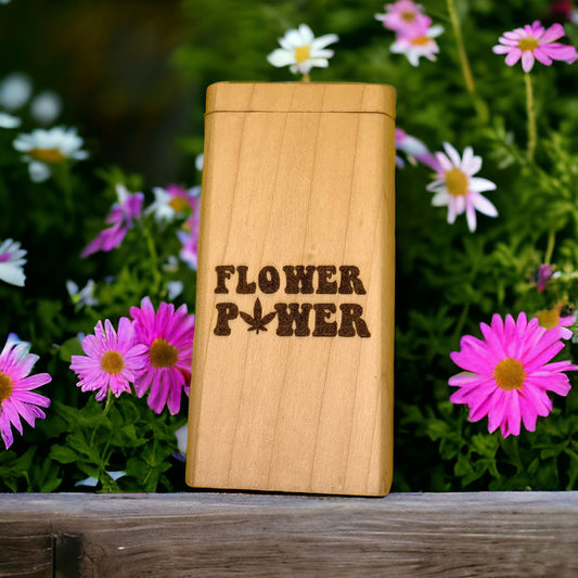 Cherry Dugout One Hitter Box with Flower Power- Higher Collective WILLINGTON IN STORE PURCHASE ONLY.