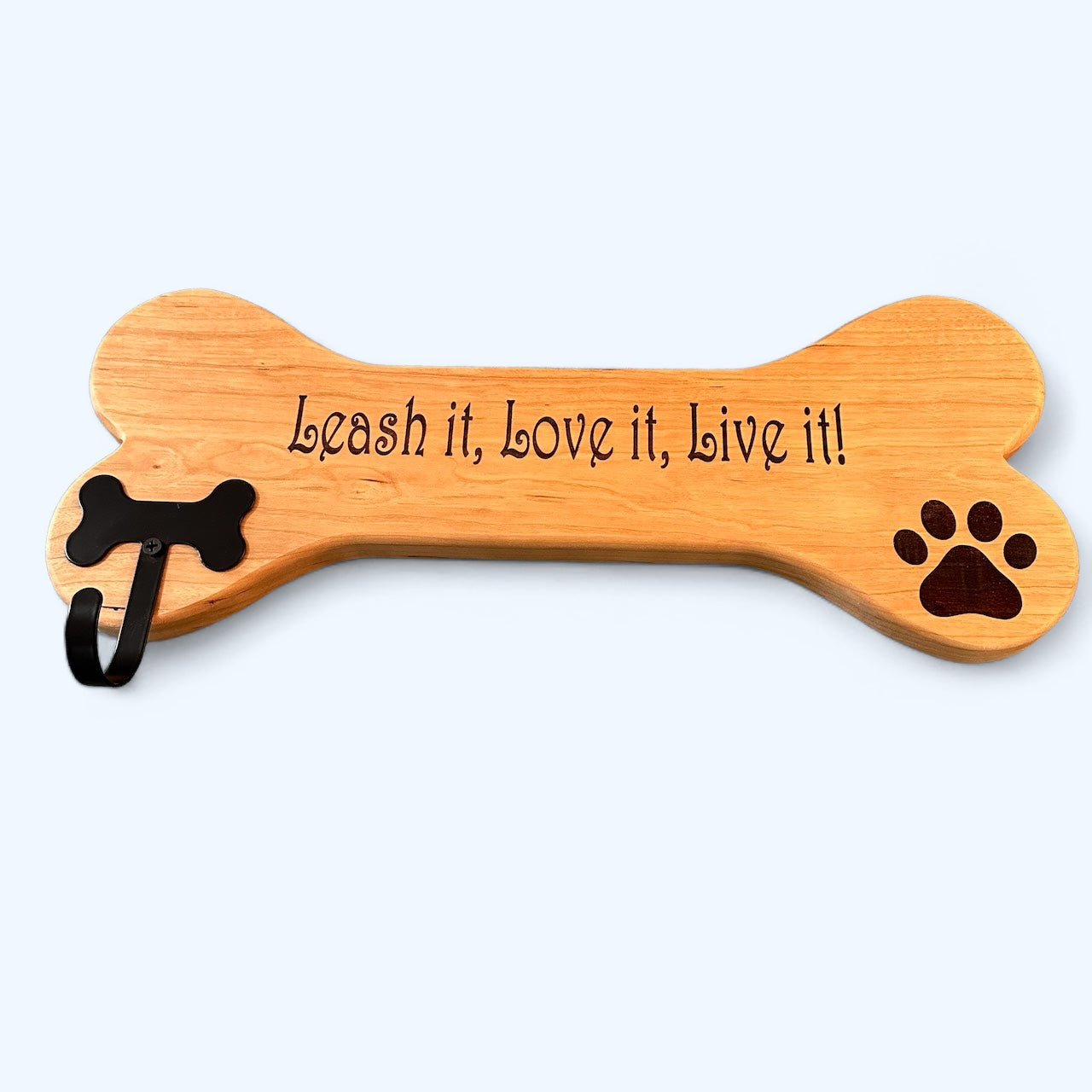 Handcrafted Cherry Wood Leash Holder