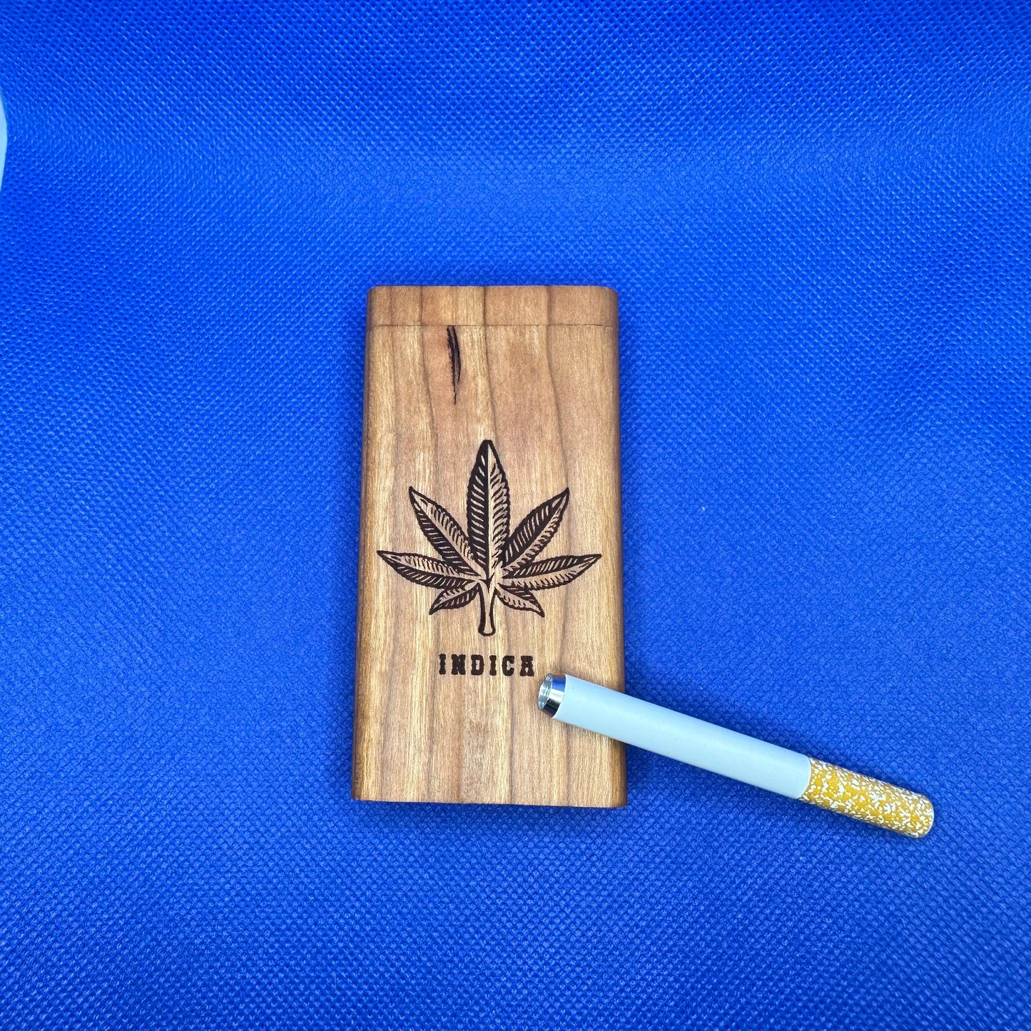 Cherry Dugout One Hitter Box with Indica Leaf