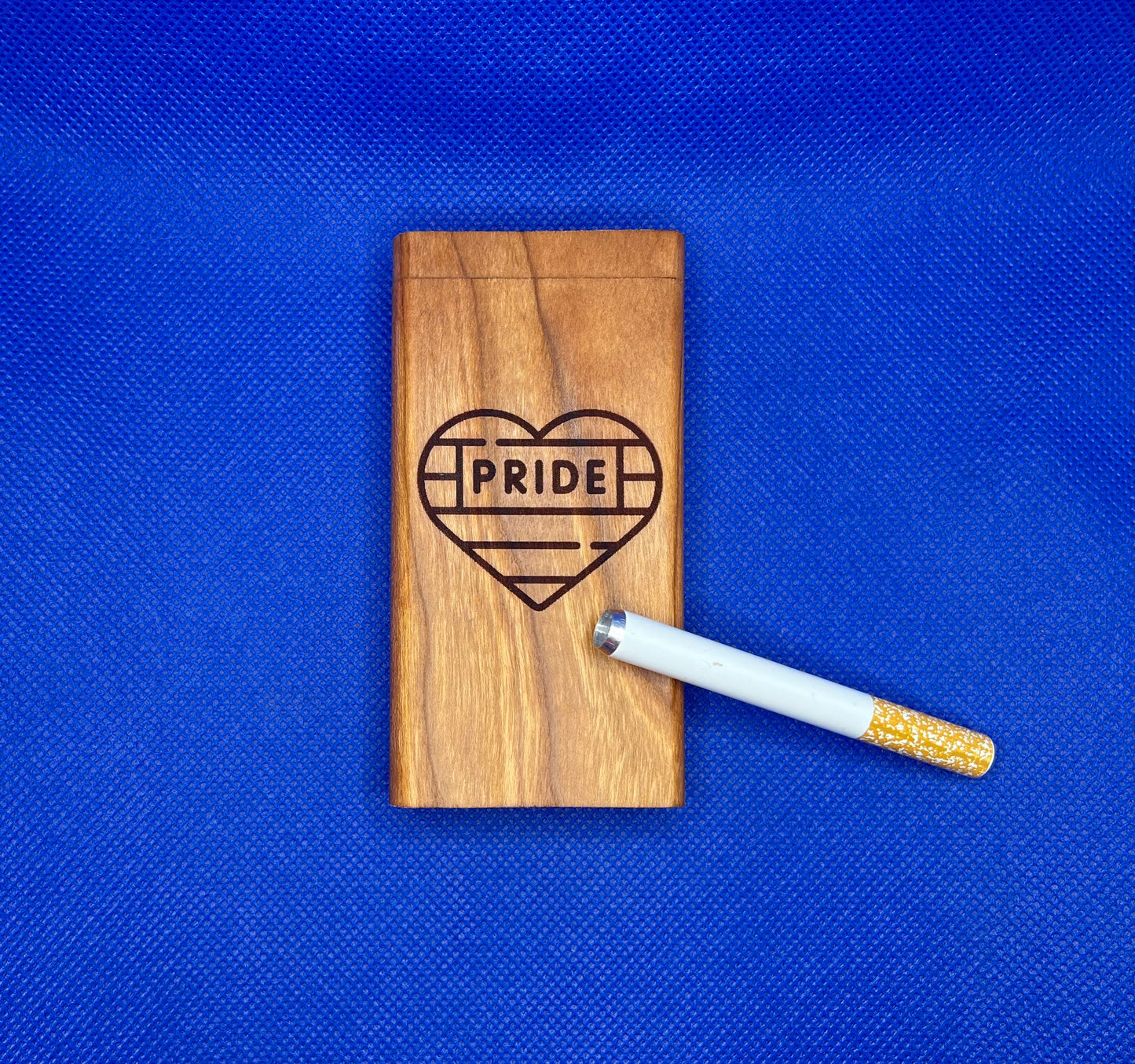 Handmade Wood Dugout One Hitter Box with Pride Symbol