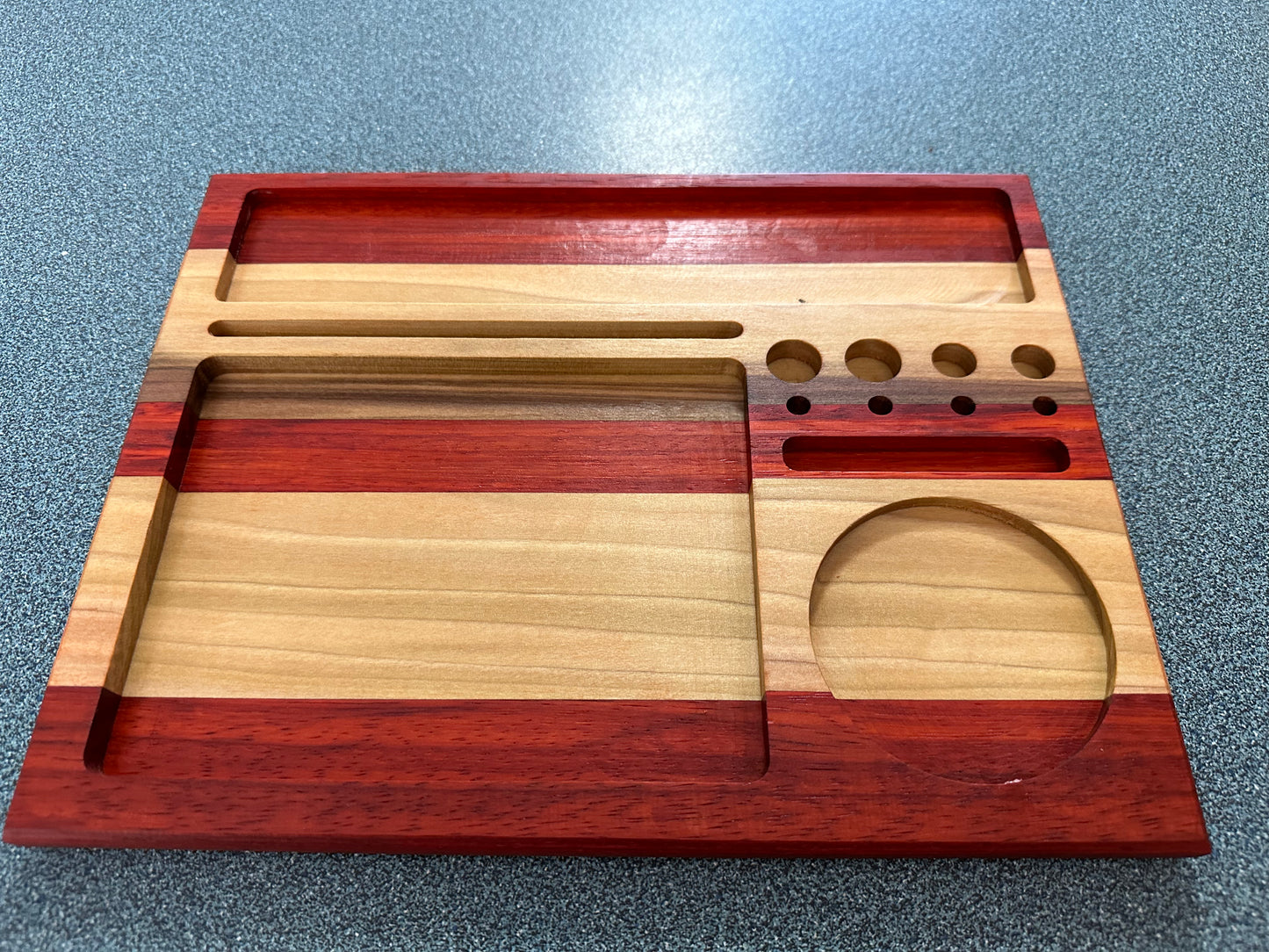 Handmade Wood Tray, Rolling Tray- Poplar and Padauk