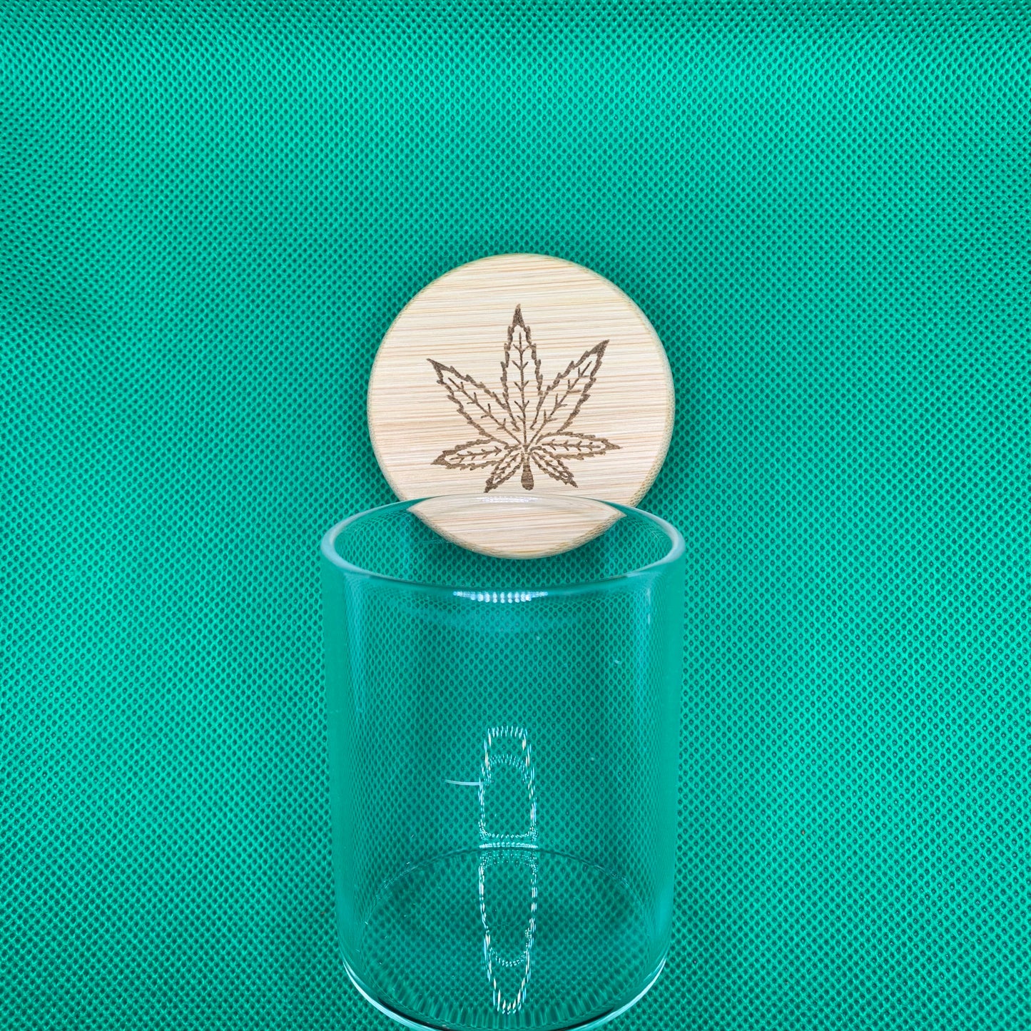 Stash Jar w/ Cannabis Leaf Engraved