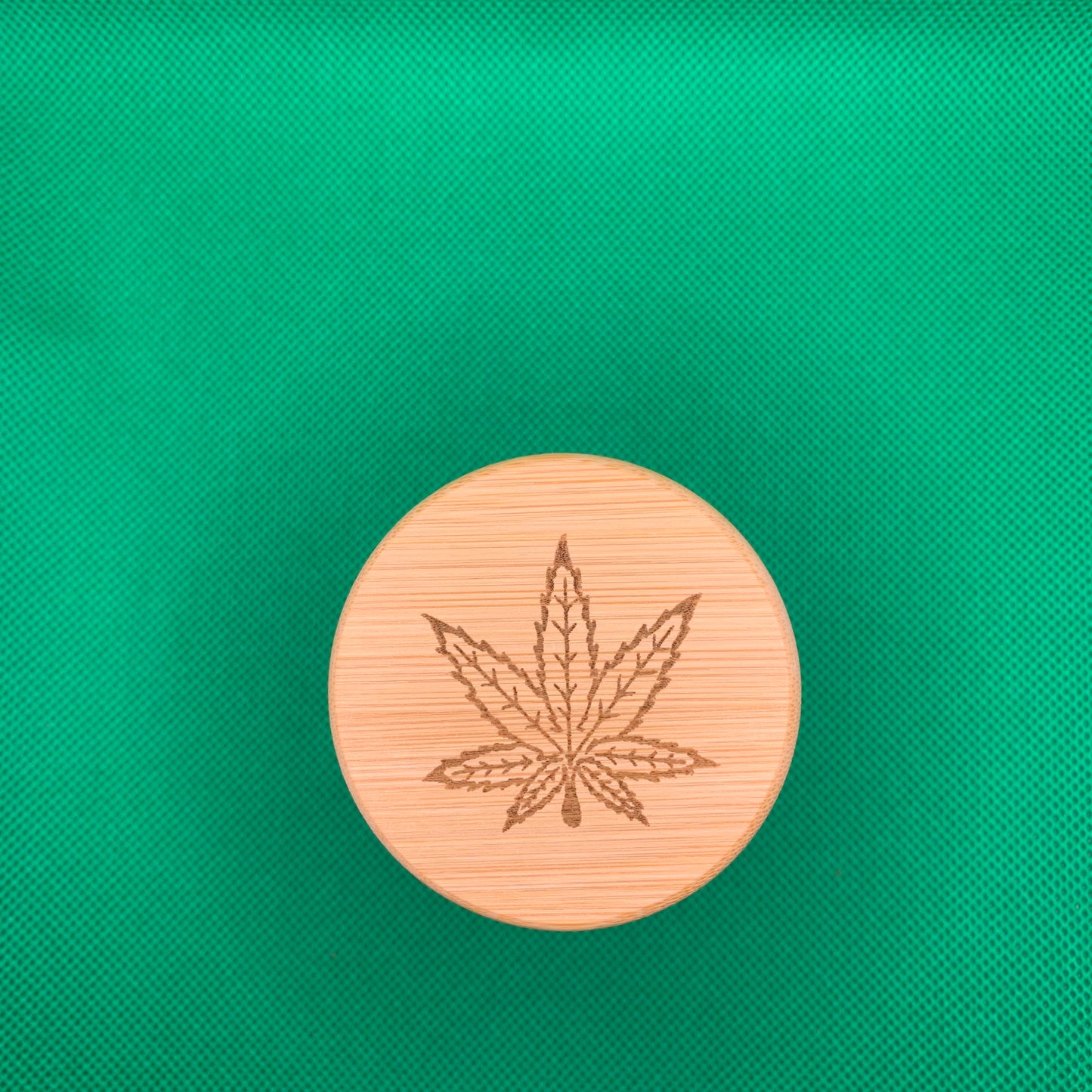 Stash Jar w/ Cannabis Leaf Engraved